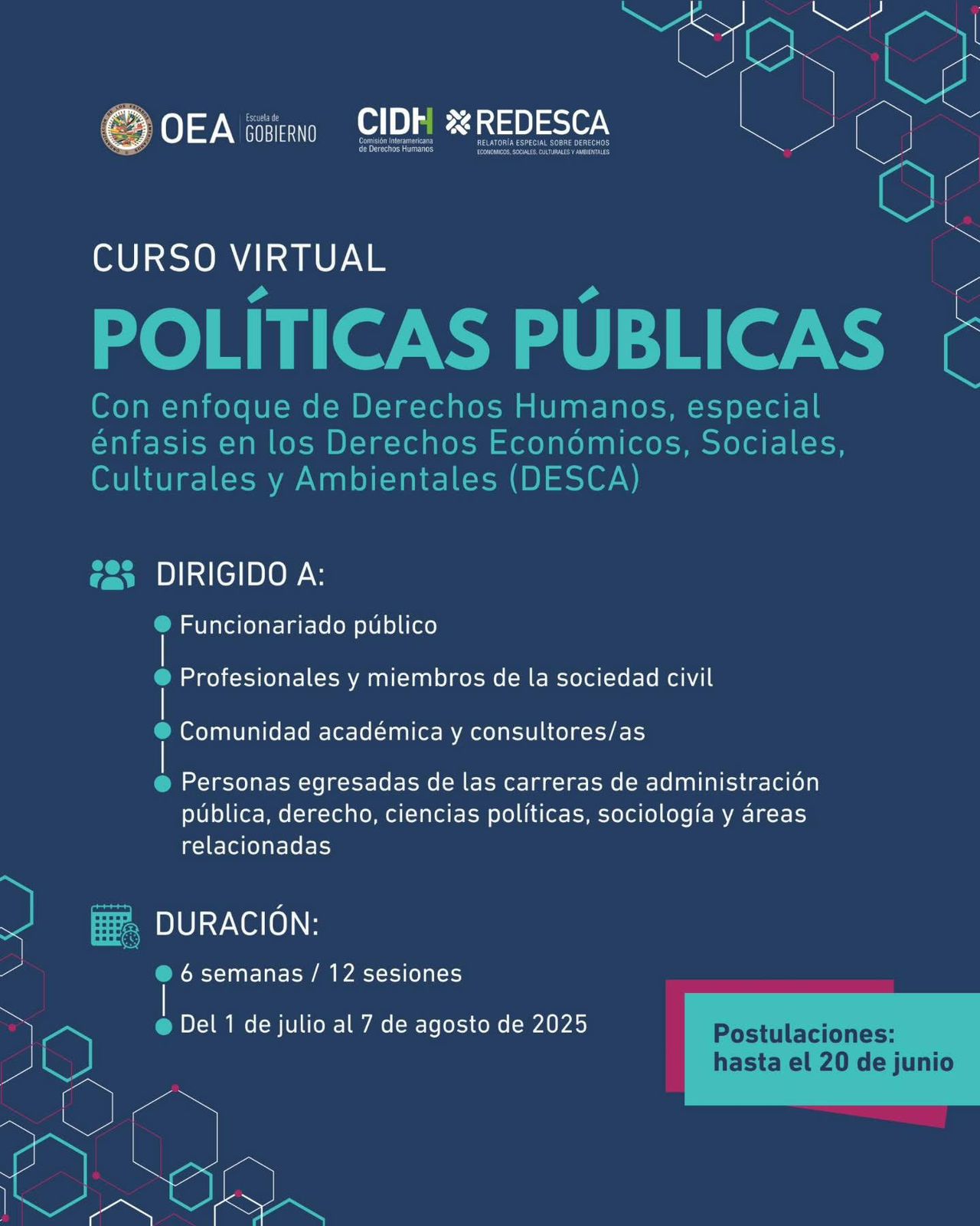 Curso virtual de Políticas Públicas, con enfoque de Derechos Humanos.